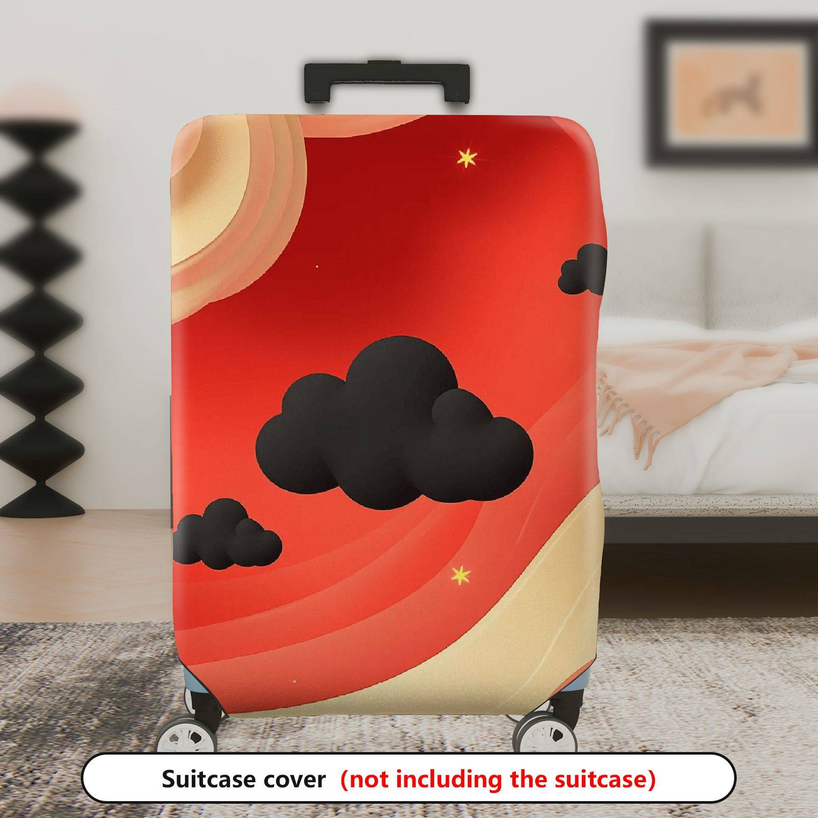 1-Piece Abstract Cosmic Starry Cloud Vibrant  Suitcase Luggage Cover, Stretch Protective Sleeve