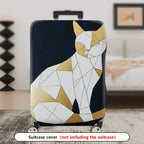 1-Piece Geometric Cat Design Modern Artistic Elegant Stylish  Suitcase Luggage Cover, Stretch Protective Sleeve