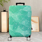 1-Piece Geometric Teal Lattice Abstract Modern Stylish  Suitcase Luggage Cover, Stretch Protective Sleeve