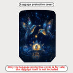 1-Piece Cosmic Hummingbird Starry Flower Universe Glitter  Suitcase Luggage Cover, Stretch Protective Sleeve