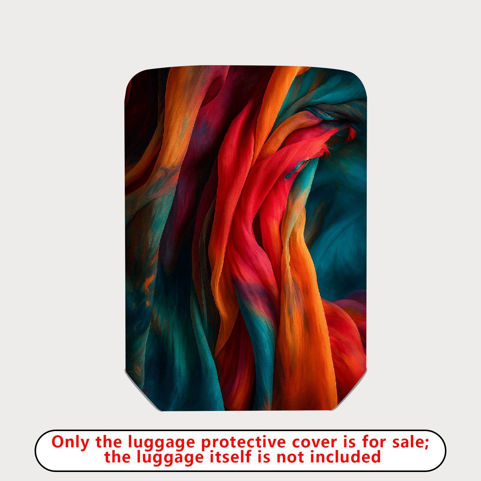 1-Piece Colorful Rainbow Abstract Artistic Vibrant Dynamic  Suitcase Luggage Cover, Stretch Protective Sleeve