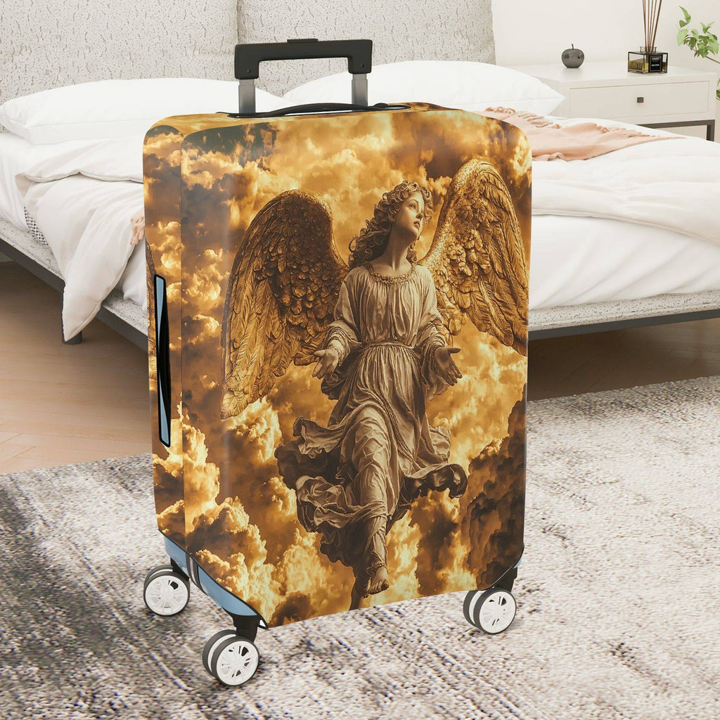 1-Piece Angelic Heavenly Clouds Golden Wings Divine Guardian  Suitcase Luggage Cover, Stretch Protective Sleeve