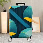 1-Piece Blue Abstract Geometric Modern Stylish Artistic  Suitcase Luggage Cover, Stretch Protective Sleeve