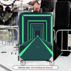 1-Piece Geometric  Futuristic Tunnel Dark Blue Green  Suitcase Luggage Cover, Stretch Protective Sleeve