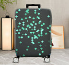 1-Piece Green Geometric Pattern Modern Stylish Chic Travel  Suitcase Luggage Cover, Stretch Protective Sleeve