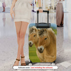 1-Piece Horse Nature Landscape Animal Wildlife Green  Suitcase Luggage Cover, Stretch Protective Sleeve