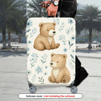 1-Piece Cute Bear Floral Nature Artistic Animal  Suitcase Luggage Cover, Stretch Protective Sleeve