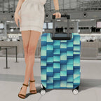 1-Piece Blue Geometric Abstract Modern Stylish Vibrant  Suitcase Luggage Cover, Stretch Protective Sleeve