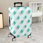 1-Piece Diamond Geometric Pattern Turquoise Blue White Chic  Suitcase Luggage Cover, Stretch Protective Sleeve