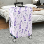 1-Piece Floral Lavender Leaf Pastel Chic Minimalist  Suitcase Luggage Cover, Stretch Protective Sleeve