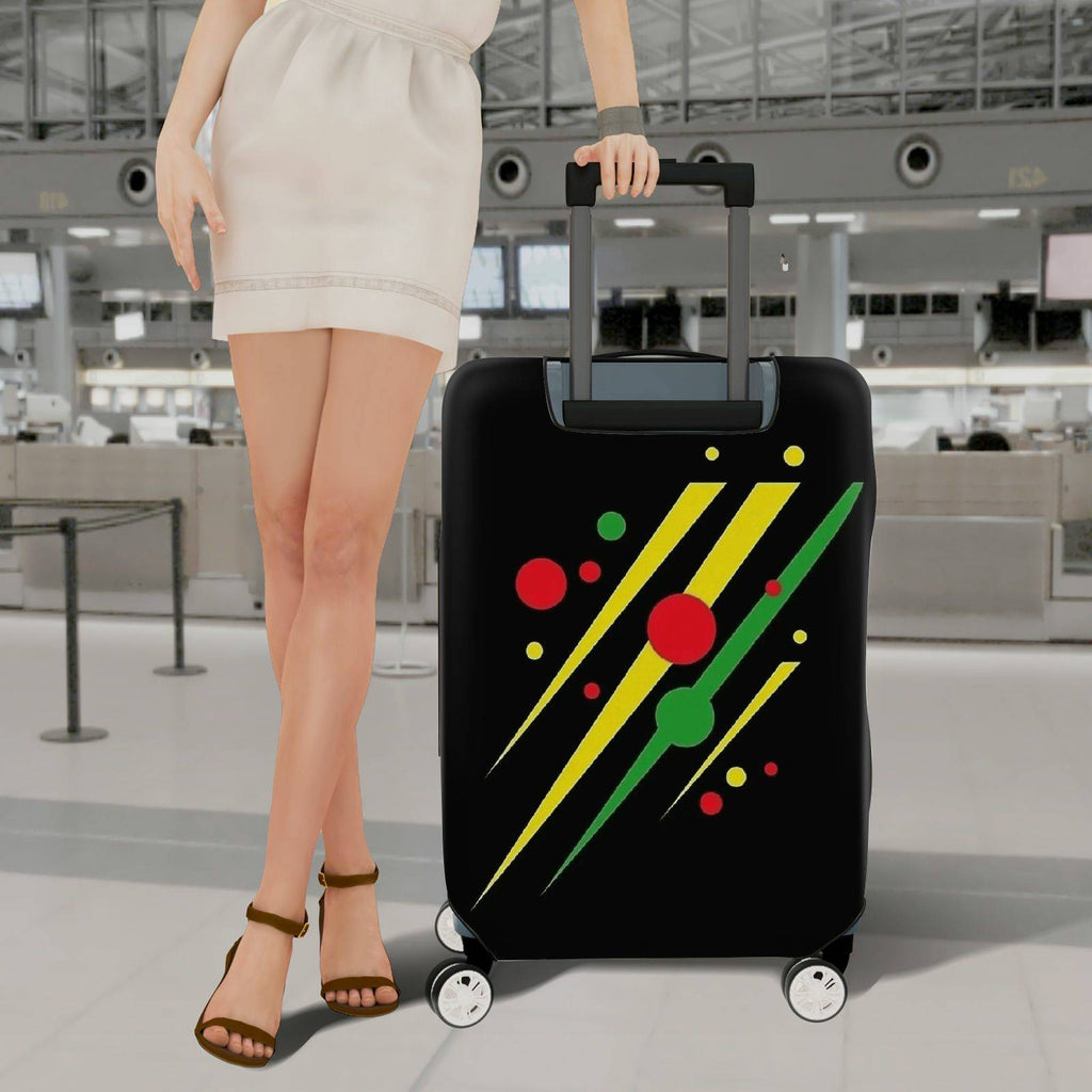 1-Piece Dots Stripes Abstract Colorful Geometric  Suitcase Luggage Cover, Stretch Protective Sleeve