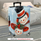 1-Piece Christmas Snowman Snowflake Winter Holiday Decorative  Suitcase Luggage Cover, Stretch Protective Sleeve