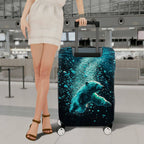 1-Piece Geometric Polar Bear Ocean Ice Abstract Artistic  Suitcase Luggage Cover, Stretch Protective Sleeve