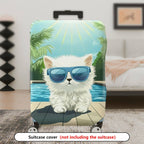 1-Piece Cat Sunglasses Pool Sun Holiday Vacation  Suitcase Luggage Cover, Stretch Protective Sleeve