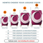 1-Piece Modern Geometric Elegant Stylish Unique Burgundy  Suitcase Luggage Cover, Stretch Protective Sleeve