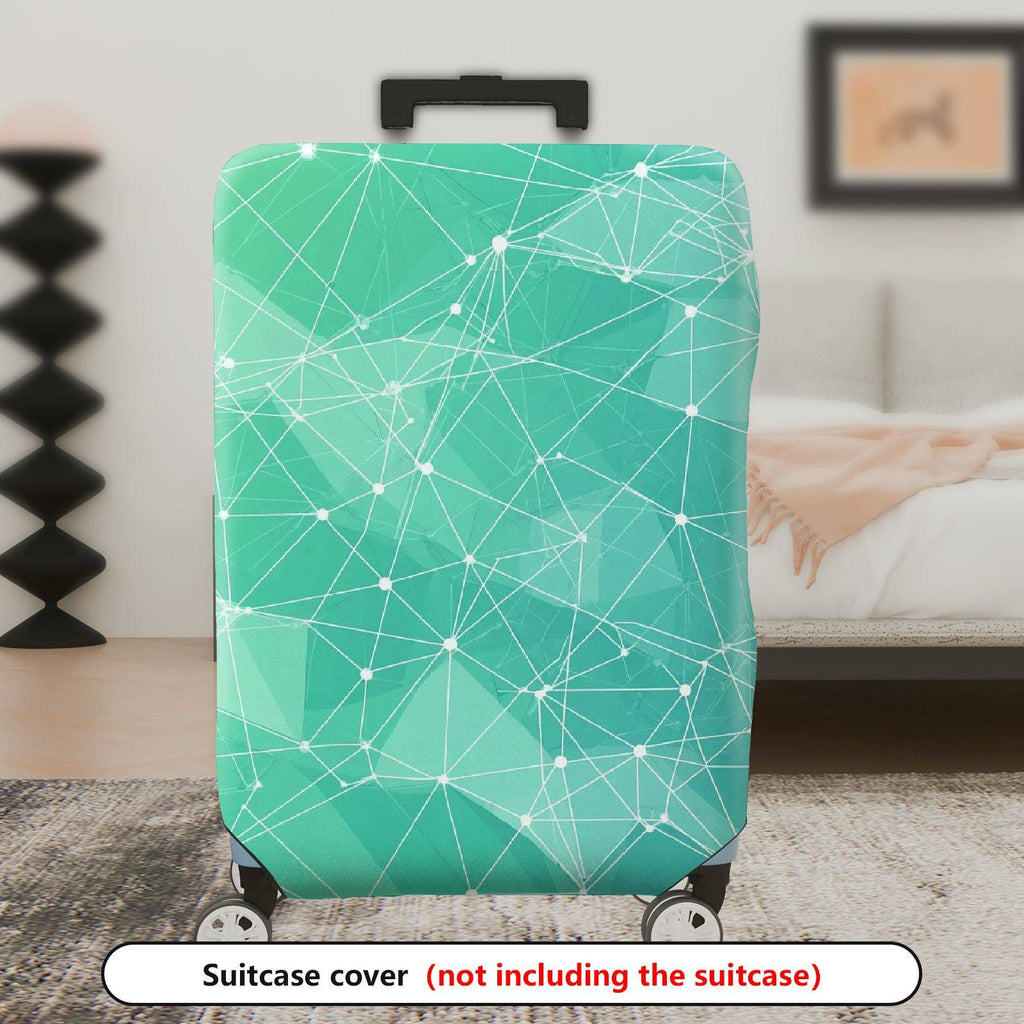 1-Piece Geometric Teal Lattice Abstract Modern Stylish  Suitcase Luggage Cover, Stretch Protective Sleeve