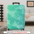 1-Piece Geometric Teal Lattice Abstract Modern Stylish  Suitcase Luggage Cover, Stretch Protective Sleeve