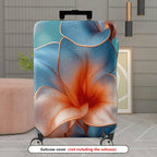 1-Piece Abstract Floral Blue Orange Artistic Luggage  Suitcase Luggage Cover, Stretch Protective Sleeve