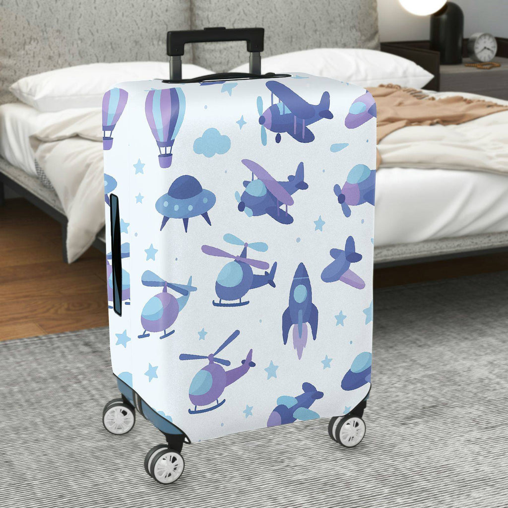1-Piece Aircraft Hot Air Balloon Helicopter Spaceship Rocket  Suitcase Luggage Cover, Stretch Protective Sleeve