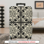 1-Piece Floral Geometric Black White Elegant Stylish  Suitcase Luggage Cover, Stretch Protective Sleeve