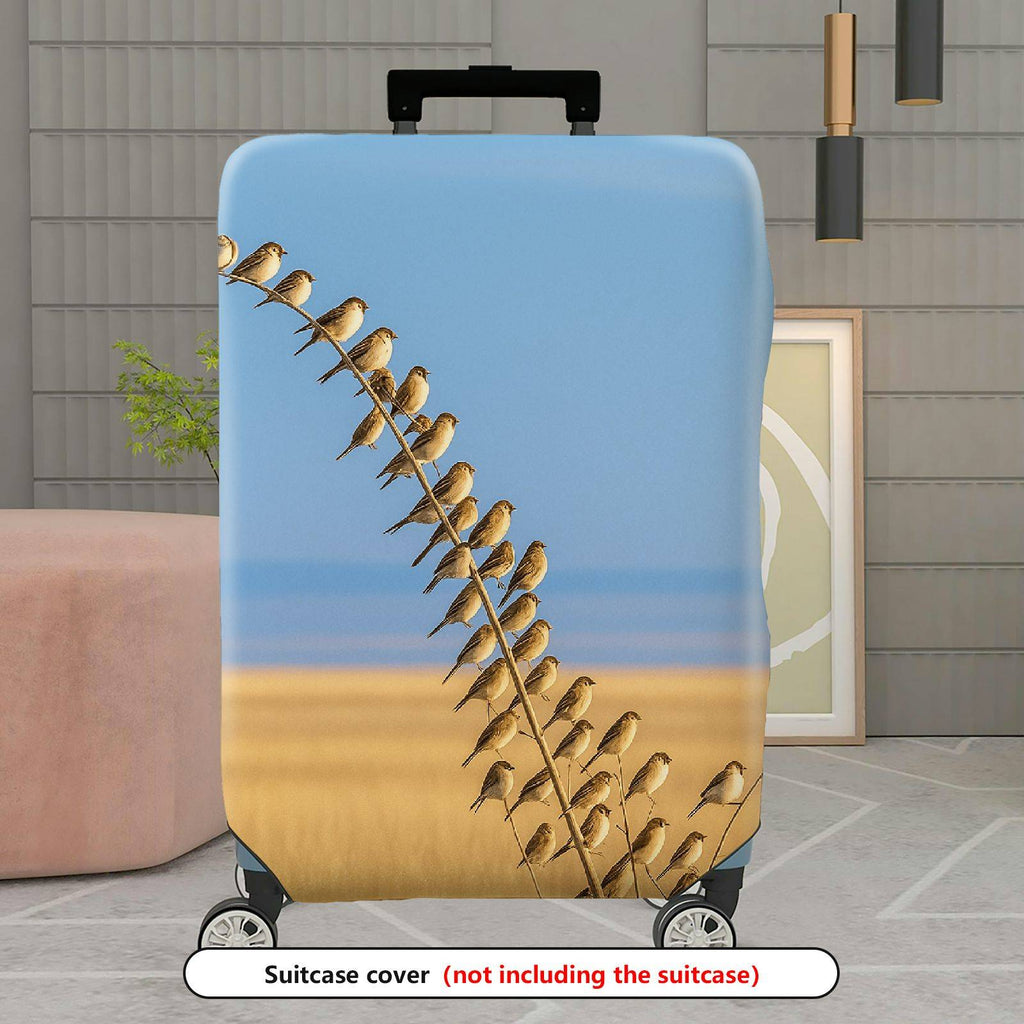 1-Piece Natural Scenic Birds Sky Landscape Nature Grassland  Suitcase Luggage Cover, Stretch Protective Sleeve