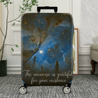 1-Piece Cosmic Galaxy Star Space Universe Quote  Suitcase Luggage Cover, Stretch Protective Sleeve