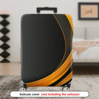 1-Piece Black Gold Geometric Abstract Modern Sleek  Suitcase Luggage Cover, Stretch Protective Sleeve
