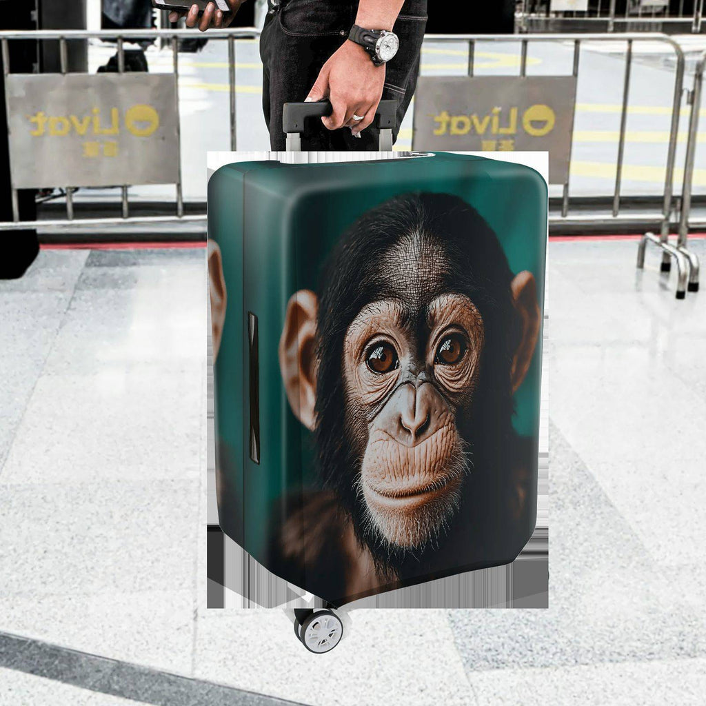 1-Piece Animal Jungle Face Ears Unique Creative  Suitcase Luggage Cover, Stretch Protective Sleeve