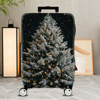 1-Piece Christmas Snow Tree Festive Winter Holiday  Suitcase Luggage Cover, Stretch Protective Sleeve