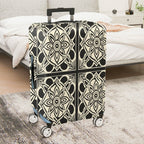 1-Piece Floral Geometric Black White Elegant Stylish  Suitcase Luggage Cover, Stretch Protective Sleeve