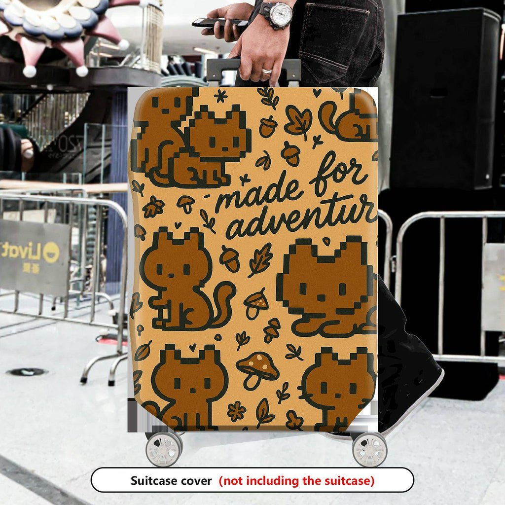 1-Piece Adventure Cat Nature Fun Playful  Suitcase Luggage Cover, Stretch Protective Sleeve