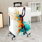 1-Piece Abstract Colorful Basketball Athlete Action Splash Artistic  Suitcase Luggage Cover, Stretch Protective Sleeve