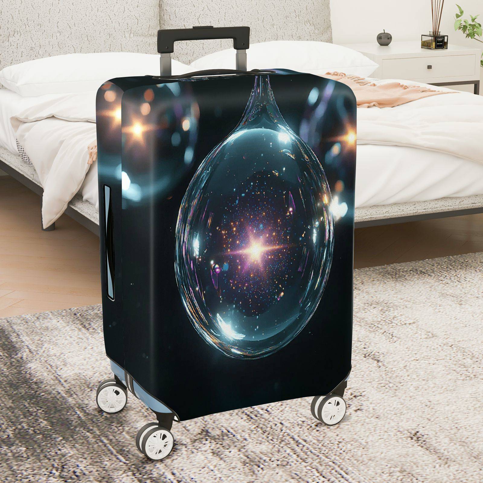 1-Piece Galaxy Starry Sky Cosmic Universe Space Abstract  Suitcase Luggage Cover, Stretch Protective Sleeve