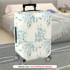 1-Piece Abstract Floral Leaves Blue White Pastel Printed  Suitcase Luggage Cover, Stretch Protective Sleeve