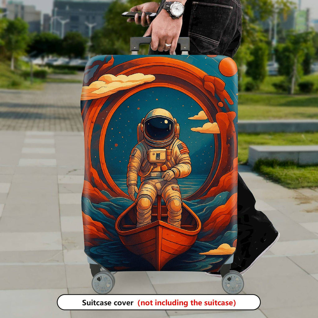 1-Piece Space Astronaut Cosmic Adventure Galaxy Art  Suitcase Luggage Cover, Stretch Protective Sleeve