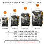 1-Piece Abstract Geometric Animal Horns Colorful Eye Rhino  Suitcase Luggage Cover, Stretch Protective Sleeve