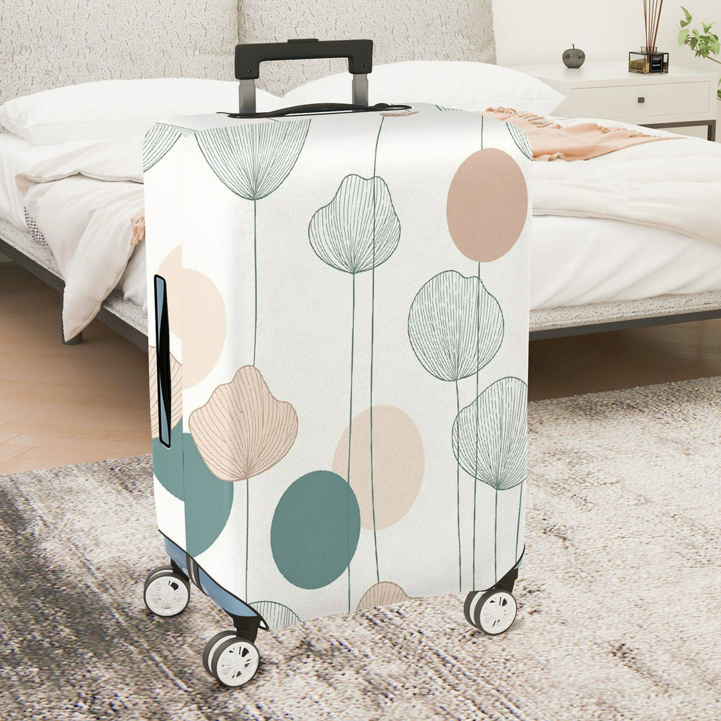 1-Piece Minimalist Vintage Botanical Geometric Abstract  Suitcase Luggage Cover, Stretch Protective Sleeve