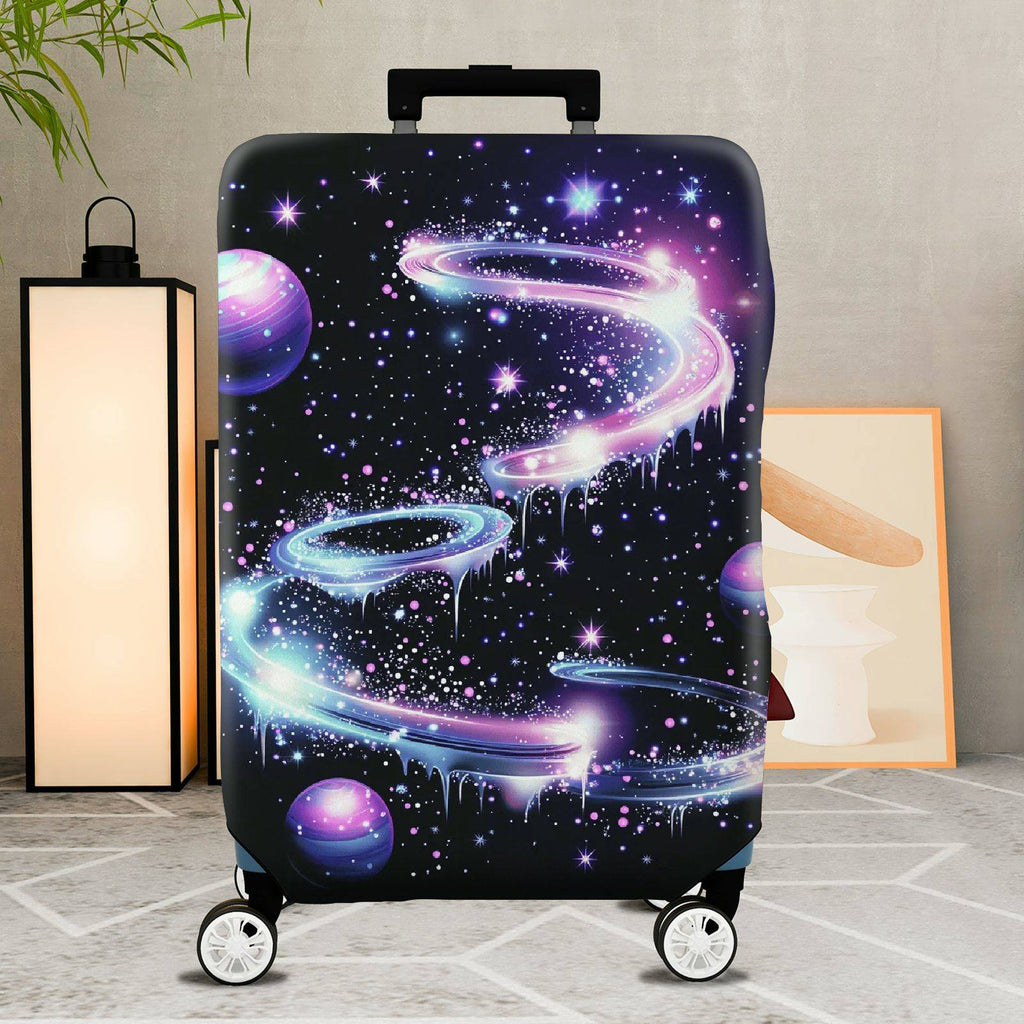 1-Piece Galaxy Starry Sky Planets Space Cosmic  Suitcase Luggage Cover, Stretch Protective Sleeve