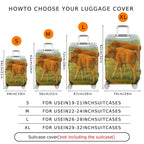 1-Piece Bison Calves Prairie Landscape Nature Wildlife Artistic  Suitcase Luggage Cover, Stretch Protective Sleeve